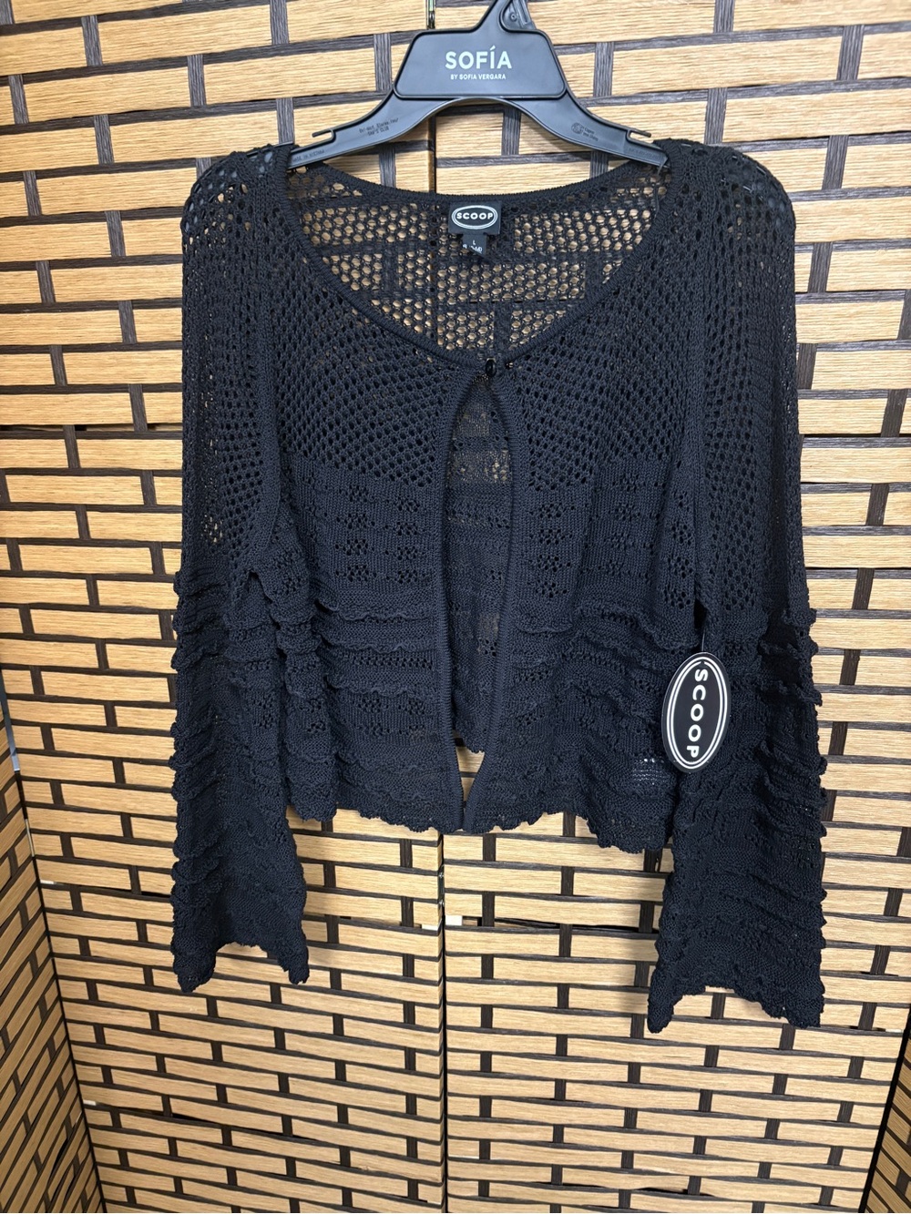 Scoop Black Caridgan Size Large